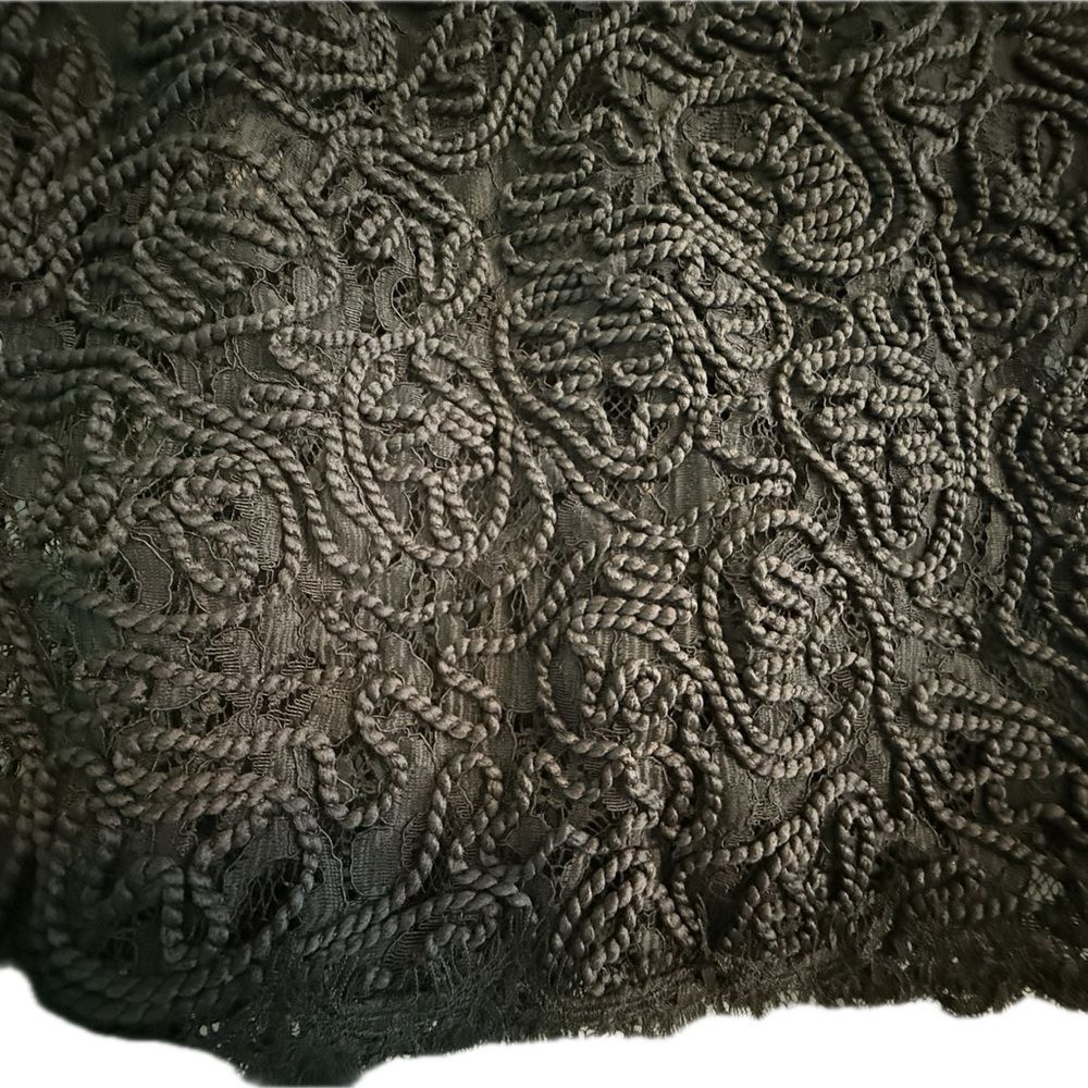 Level Eight Sheer Lace Boxy Short Sleeve Blouse | Gray S/M - Picture 3 of 5